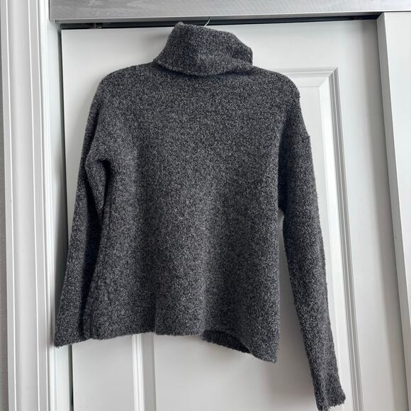 Eileen Fisher Women’s Merino Wool Cashmere Blend Turtleneck Boxy Sweater Gray M - Picture 1 of 11